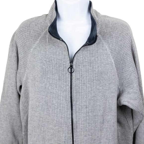 Studio x Valerie Stevens Pin Stripe Long Line Zip Jacket, Size M - Picture 2 of 8